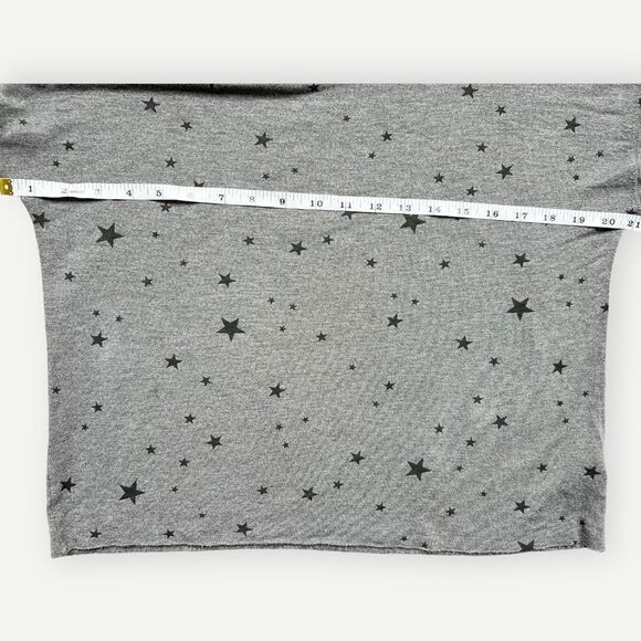 Thread & Supply Aliza Dark Gray Star Print Relaxed Fit Pullover Sweatshirt. XS. - Picture 5 of 8
